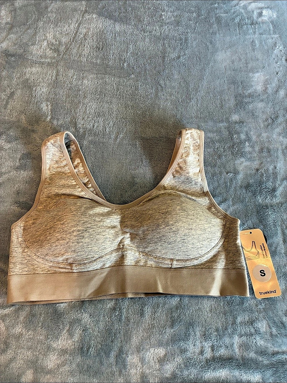 Truekind Cool Comfort Cotton Bralette Cotton Bralette in Beige Size Small NWT